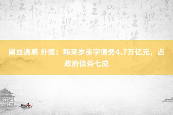 黑丝诱惑 外媒：韩来岁赤字债务4.7万亿元，占政府债务七成