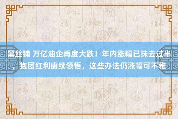 黑丝铺 万亿油企再度大跌！年内涨幅已抹去过半，抱团红利赓续领悟，这些办法仍涨幅可不雅