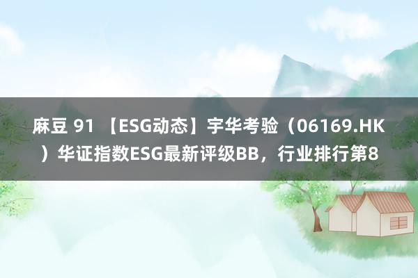 麻豆 91 【ESG动态】宇华考验（06169.HK）华证指数ESG最新评级BB，行业排行第8