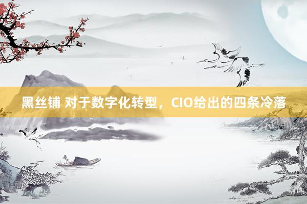 黑丝铺 对于数字化转型，CIO给出的四条冷落