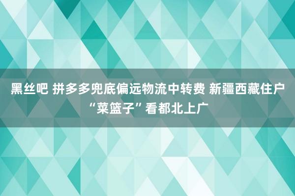 黑丝吧 拼多多兜底偏远物流中转费 新疆西藏住户“菜篮子”看都北上广