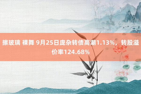 擦玻璃 裸舞 9月25日庞杂转债高潮1.13%，转股溢价率124.68%