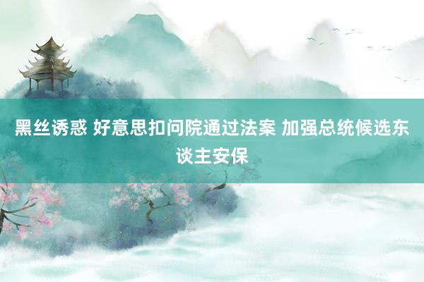 黑丝诱惑 好意思扣问院通过法案 加强总统候选东谈主安保