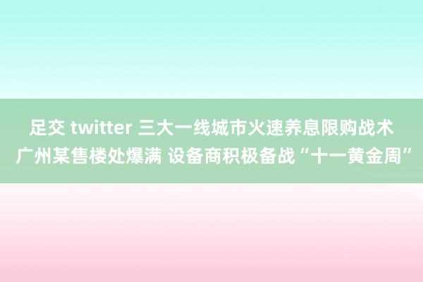 足交 twitter 三大一线城市火速养息限购战术 广州某售楼处爆满 设备商积极备战“十一黄金周”