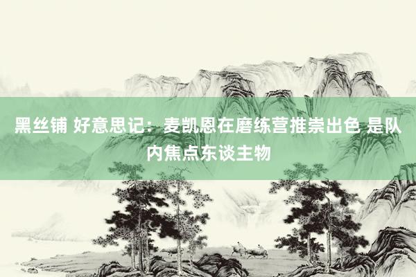 黑丝铺 好意思记：麦凯恩在磨练营推崇出色 是队内焦点东谈主物