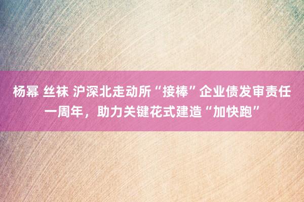 杨幂 丝袜 沪深北走动所“接棒”企业债发审责任一周年，助力关键花式建造“加快跑”