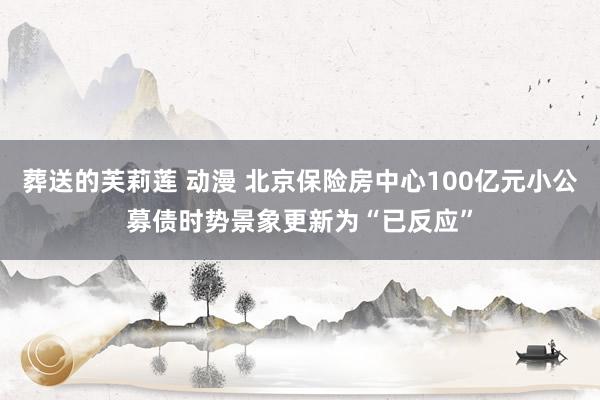 葬送的芙莉莲 动漫 北京保险房中心100亿元小公募债时势景象更新为“已反应”