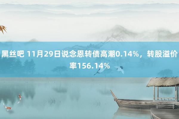 黑丝吧 11月29日说念恩转债高潮0.14%，转股溢价率156.14%