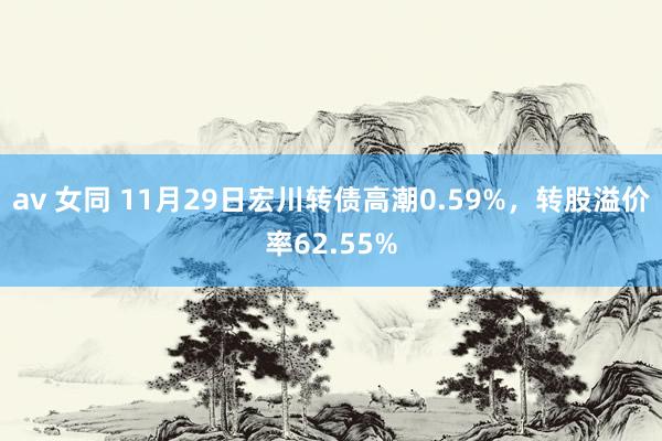 av 女同 11月29日宏川转债高潮0.59%，转股溢价率62.55%