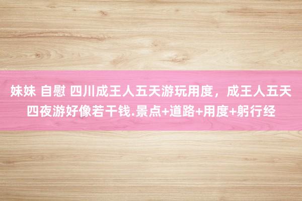 妹妹 自慰 四川成王人五天游玩用度，成王人五天四夜游好像若干钱.景点+道路+用度+躬行经