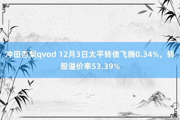 冲田杏梨qvod 12月3日太平转债飞腾0.34%，转股溢价率53.39%