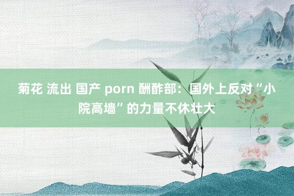 菊花 流出 国产 porn 酬酢部：国外上反对“小院高墙”的力量不休壮大