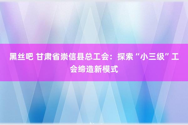 黑丝吧 甘肃省崇信县总工会：探索“小三级”工会缔造新模式