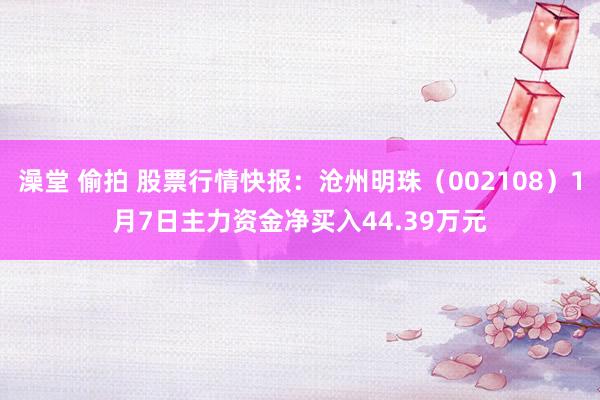 澡堂 偷拍 股票行情快报：沧州明珠（002108）1月7日主力资金净买入44.39万元